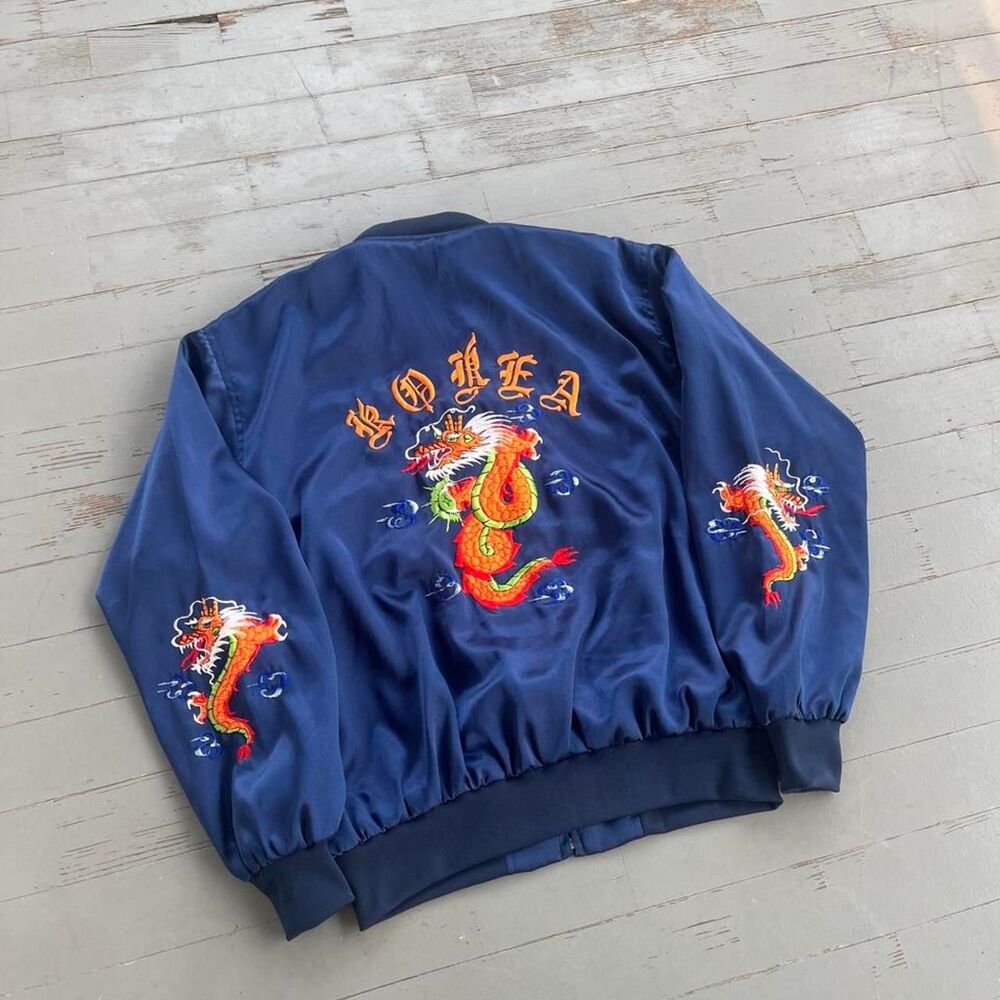 Vintage 1980s Korea Dragon Souvenir Jacket